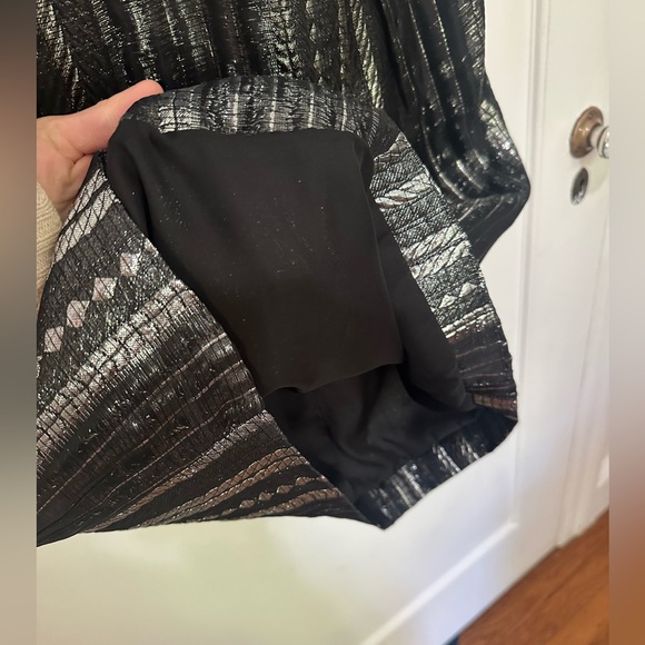 Lela Rose black/metallic silver braided organza halter sheath cocktail dress - 6 - Picture 11 of 11